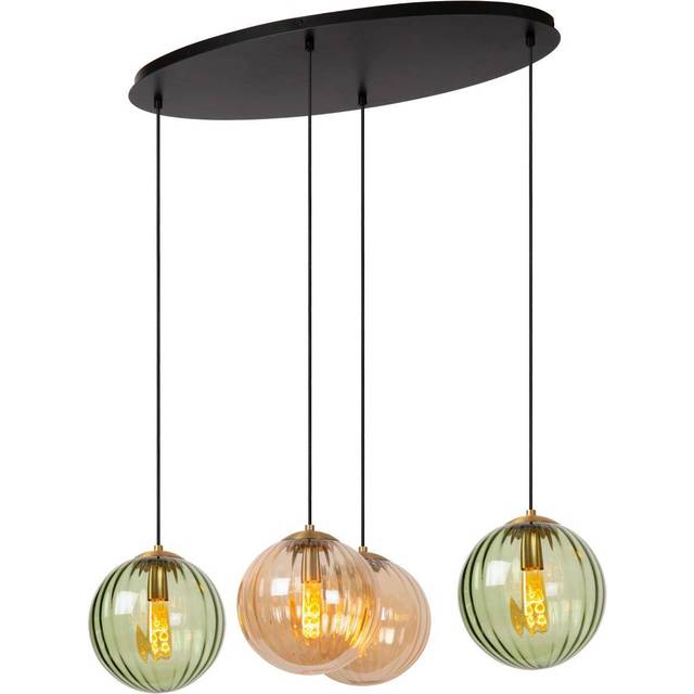 Lucide Monsaraz Retro Pendant Light - 4Xe27 - Green, Green