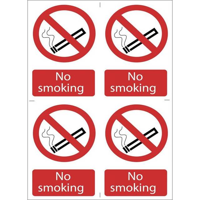 Draper No Smoking Sign Pack of 4 100mm 150mm Standard
