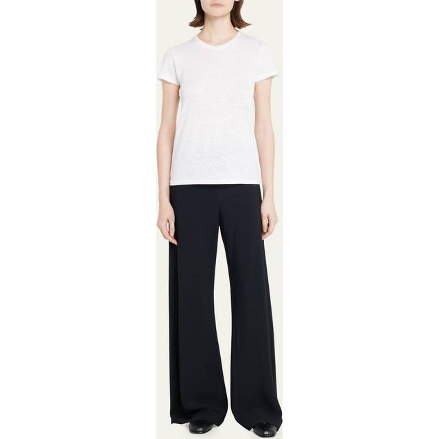 Stretch Linen Crewneck Tee - BLANC - 4 (L)