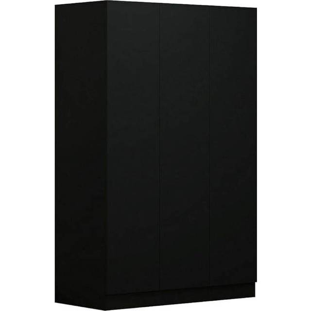 FWStyle Matt Black 3 Door Push To Open & Soft Close No Handle Wardrobe, Black