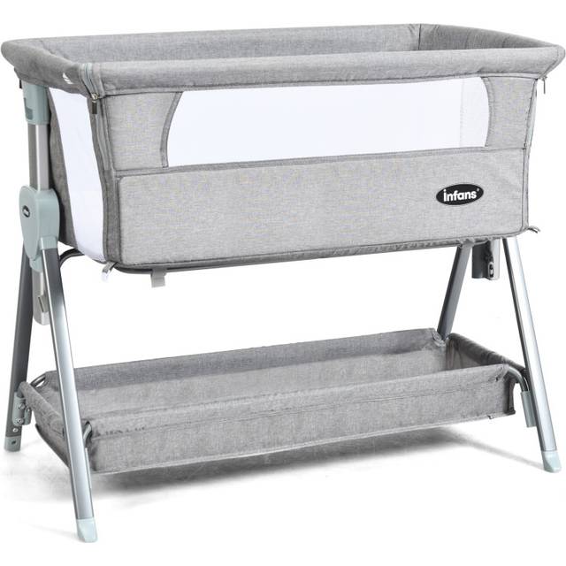 Costway - 3-in-1 Baby Bedside Bassinet Adjustable Baby Bedside Sleeper-Beige