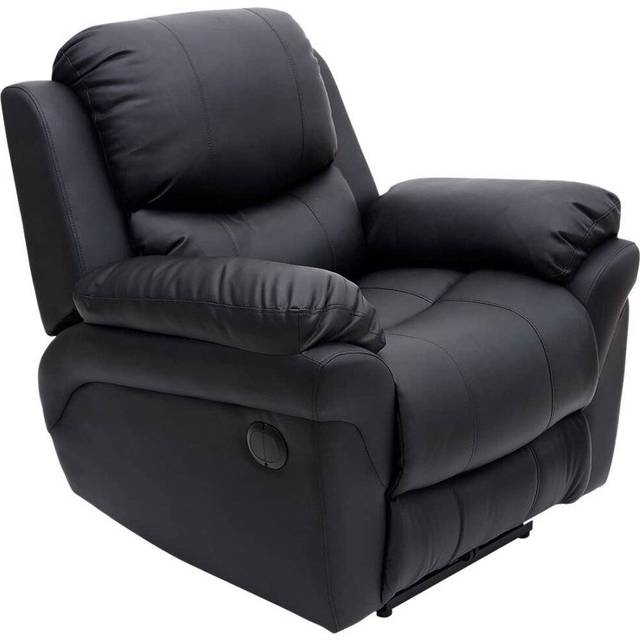 Madison Automatic Leather Recliner Chair - Black, Black