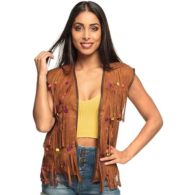 Boland 44521 – vuxenkostym väst hippie, M/L, brun