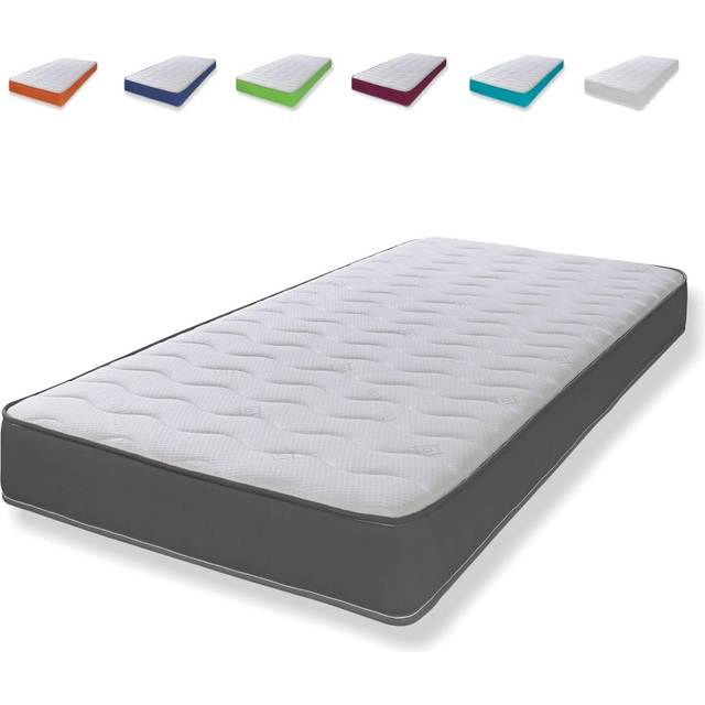 Cooltouch Essentials Wave 18cm Deep Dark Blue Quilted Hybrid Spring Mattress - White / Junior