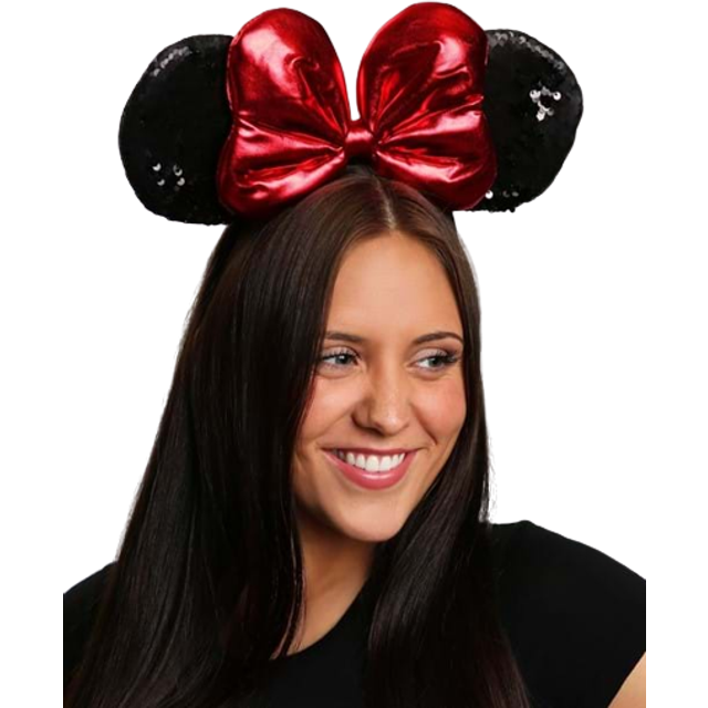 Black Sequin Minnie Ears Headband - Black&#47;Red (One-Size)