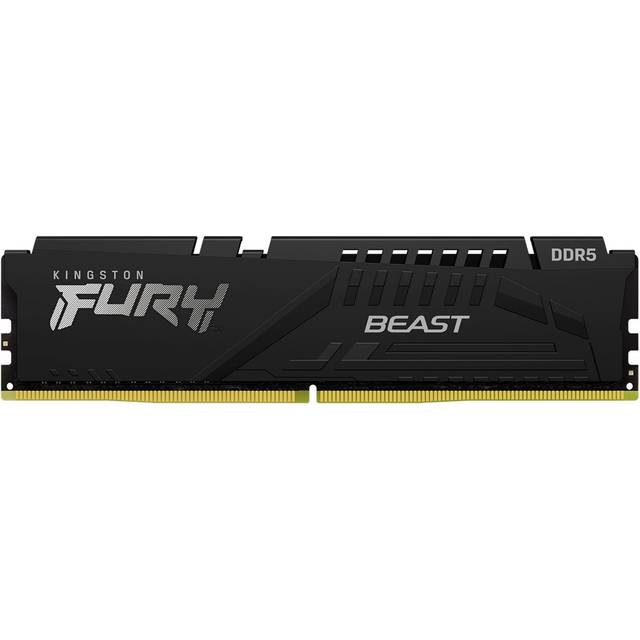 Kingston FURY Beast Black DDR5 16 GB 5200MT/s CL40 DIMM Desktop Gaming Memory Single Module Intel XMP - KF552C40BB-16