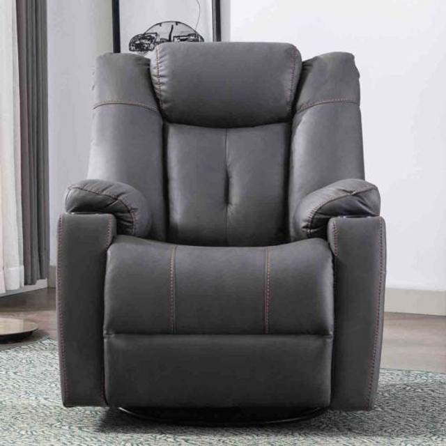 Afton Swivel Rock Fabric Recliner Chair - Grey, Grey