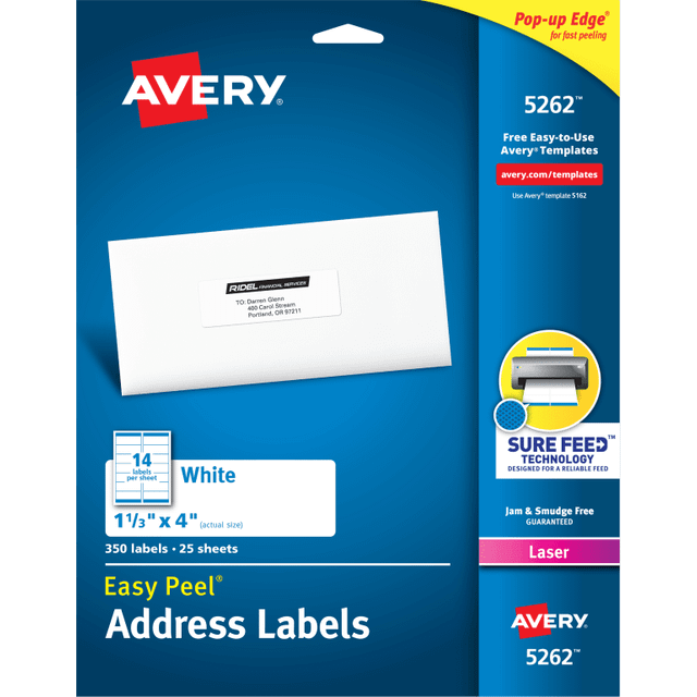 AVE5262 - Avery Easy Peel Laser Address Labels