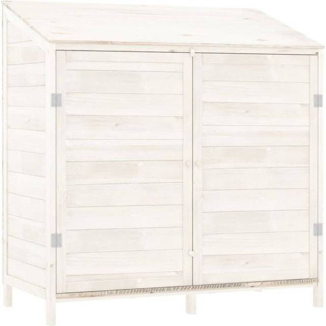 Trädgårdsbod vit 102x52x112 cm massivt granträ