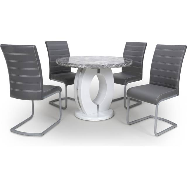Neptune Round & 4 Callisto Grey Dining Set
