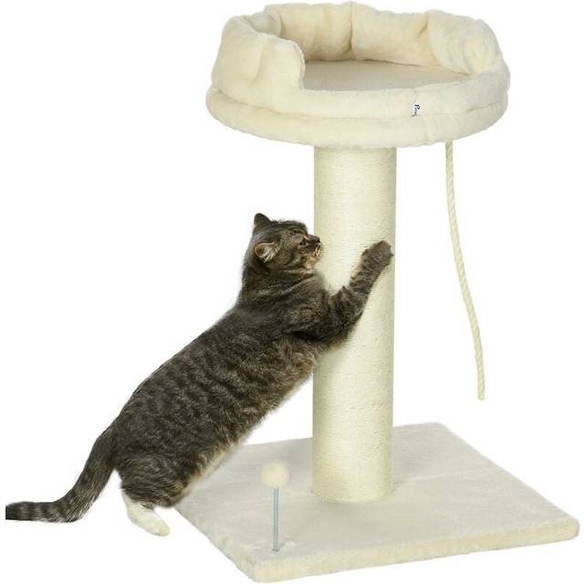 PawHut Cat Tree for Indoor Cats Kitten Tower w/ Sisal Scratching Post - Cream | TJ Hughes