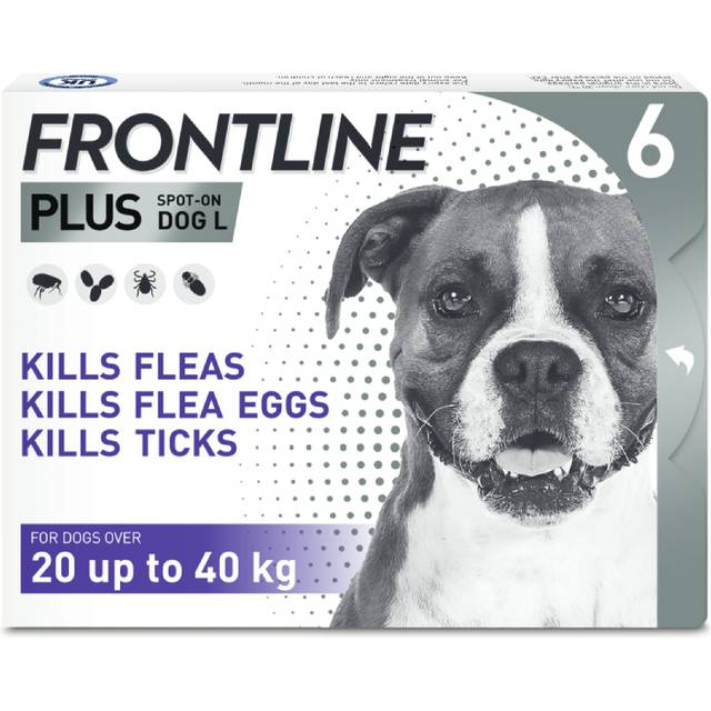 FRONTLINE Plus Flea & Tick Treatment for Large Dogs (20-40 kg) - 6 Pipettes