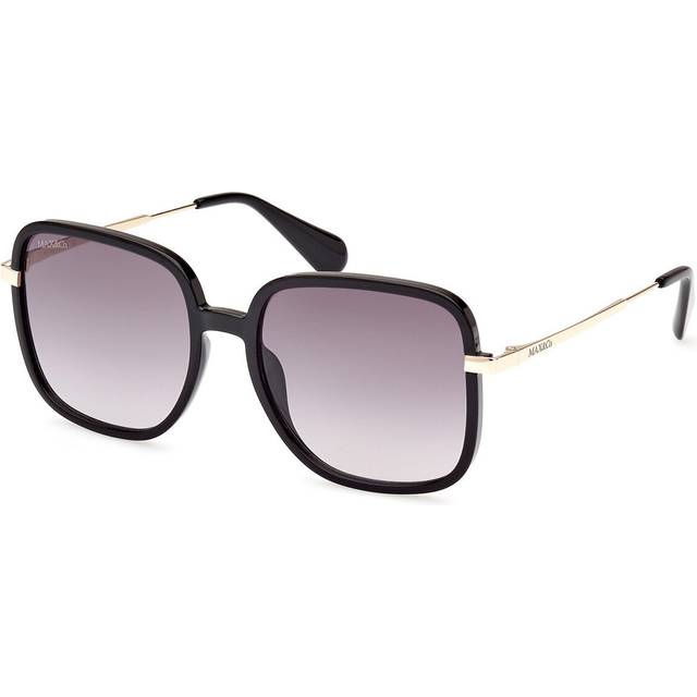 MAX&Co Woman MO0083 01B Sunglasses Injected Black Smoke Squared Normal Shaded