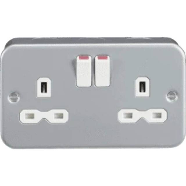 Knightsbridge Metal Clad 13A 2G DP Switched Socket - MR9000