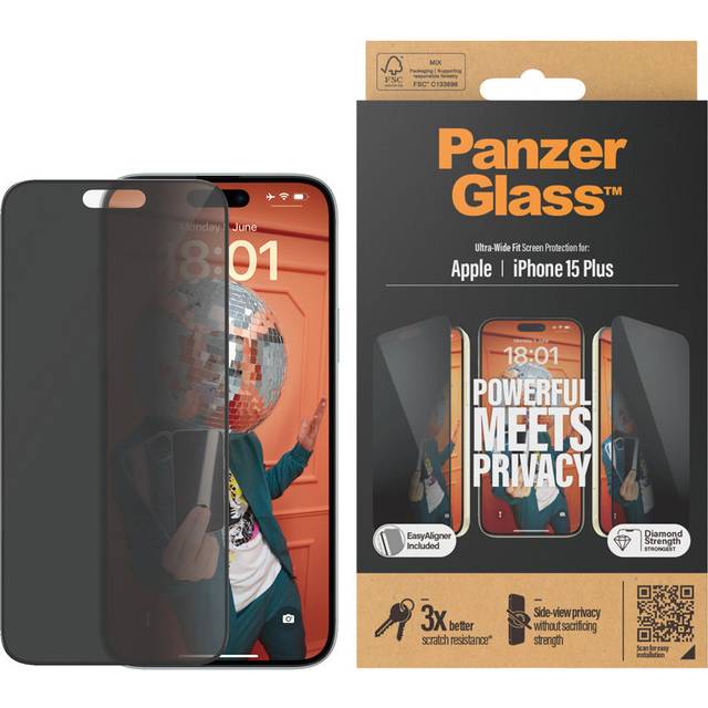 PanzerGlass - Apple IPhone 15 Plus Ultra Wide Fit With Applicator Privacy