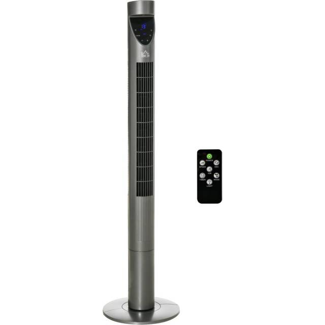 HOMCOM Cooling Tower Fan With Ionizer Air Filter - Grey, Grey