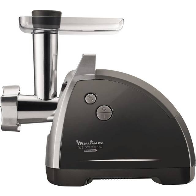 Moulinex ME6868 Meat Mincer köttkvarn | 2 200 watt | 4 tillbehör ingår | säkert omvänd system | svart/silver
