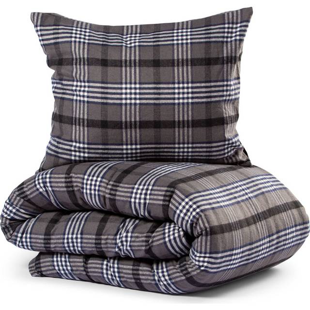 Lord Nelson Bäddset Skaveröd Garnfärgad Flanell Återvunnen 150x210cm, Marinblå