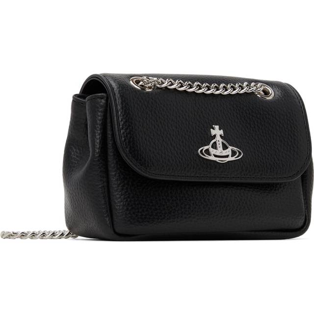 Vivienne Westwood Womens Black Emma Vegan-leather Shoulder Bag 10x14x5.5cm - BLACK