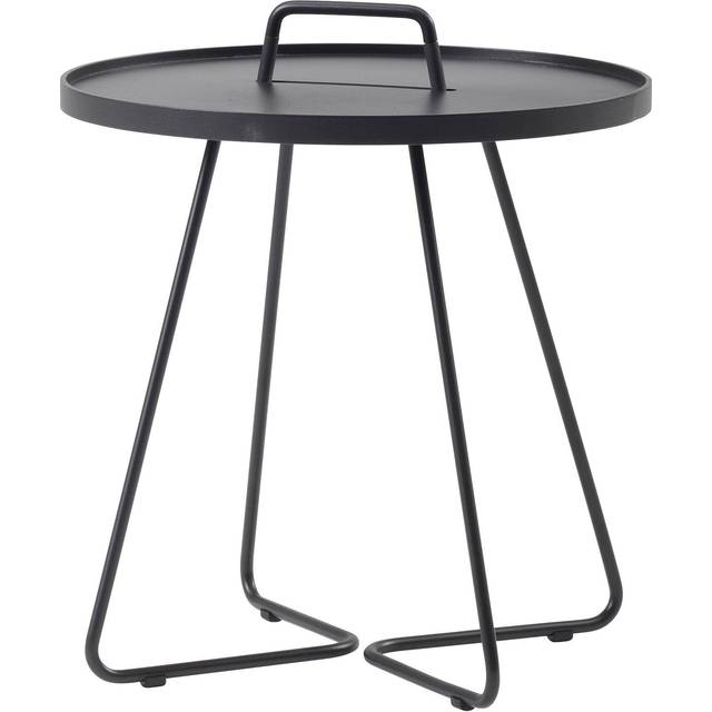 Cane-Line - On-the-move Side Table L - hellgrau/pulverbeschichtet/H 60cm / Ø 52cm/Tablett abnehmbar - light grey (60.0 x &#8960;52.0cm)