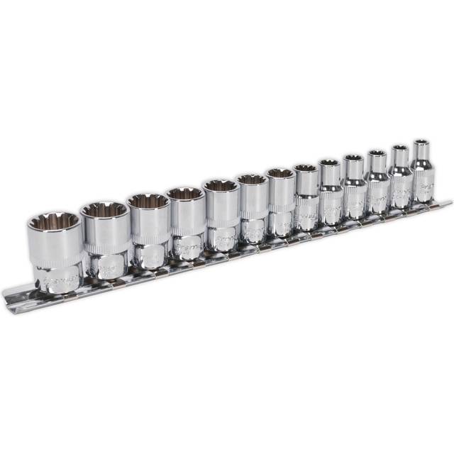 Sealey Socket Set13 Piece 1/4" Square Drive Total Drive