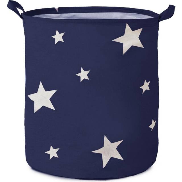 OHS Star Print Storage Basket - Navy - Blue