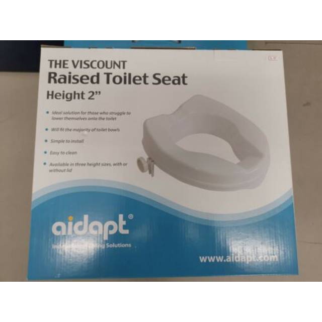 Aidapt Senator Plastic Raised Toilet Seat - White, White
