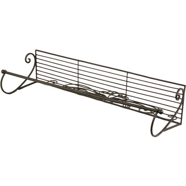 Black Scroll Towel Rail And Shelf
