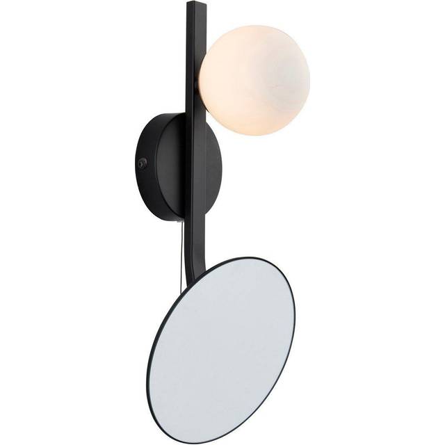 Merano Riomaggiore Matt Black Mirrored Bathroom Wall Light - 14.9 x 18 x 39cm