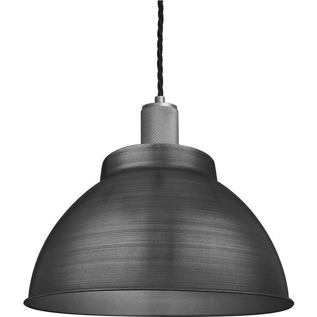 Knurled Dome Pendant - 13 Inch - Pewter