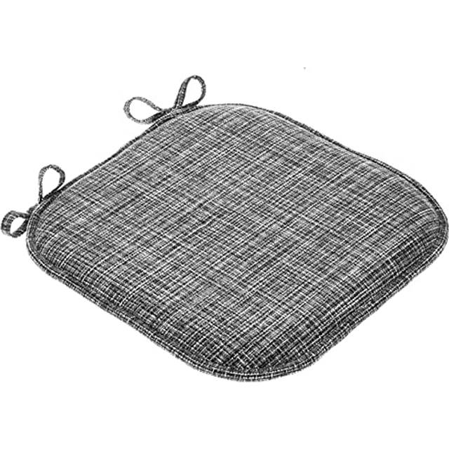 Sweet Home collection chair cushion Memory Foam Pads with Ties Honeycomb Pattern Slip Non Skid Rubber Back Rounded Square 16 x 16 Seat cover, 4 Pack,