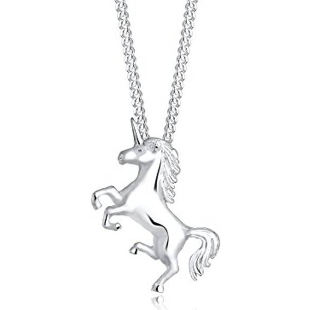 Elli Damhalsband enhörning Magic i 925 sterlingsilver, fasettad slipning