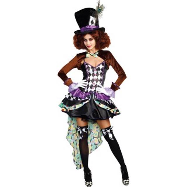 Raving Mad Hatter Women's Costume | Mad Hatter Costumes - Black&#47;Brown&#47;White (M)