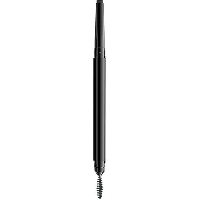 NYX PROFESSIONAL MAKEUP, Precision Brow Pencil, Dubbelsidig och platt spetspenna med spoolieborste, Vegansk formula, Nyans: Black