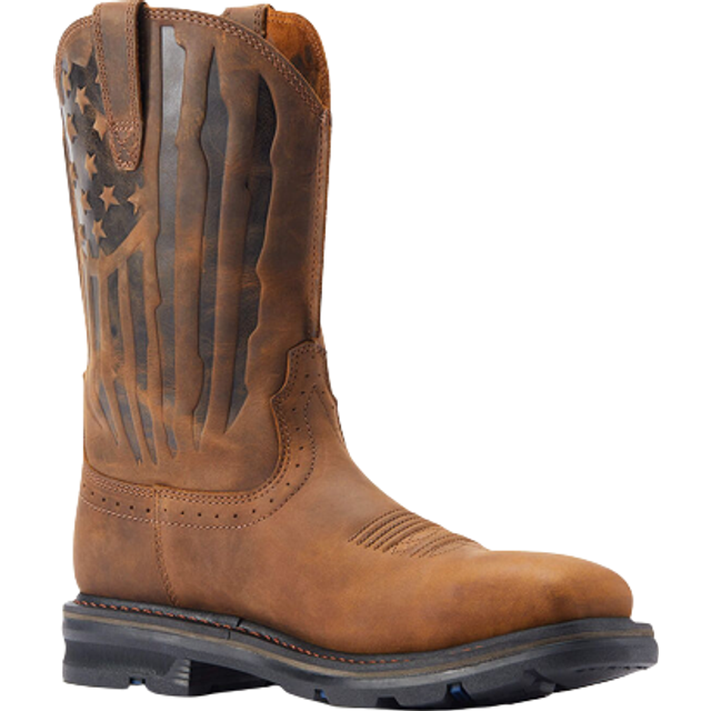 Ariat Mens Sierra Shock Shield Patriot Steel Toe Work Boot Distressed