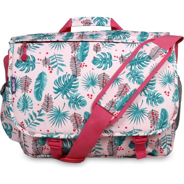 J World New York Thomas Laptop Messenger Bag for Women. Kids Computer Bookbag  Palm Leaves