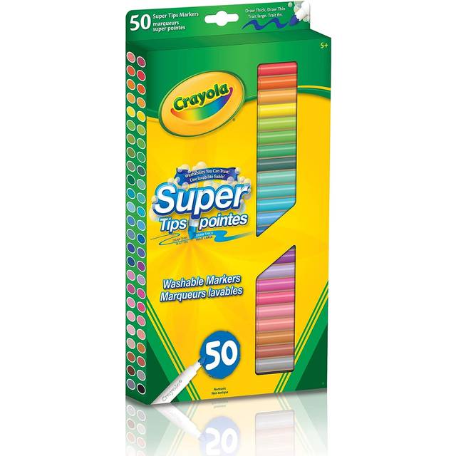 CRAYOLA Super Tips Washable Markers - Assorted Colours Pack of 50