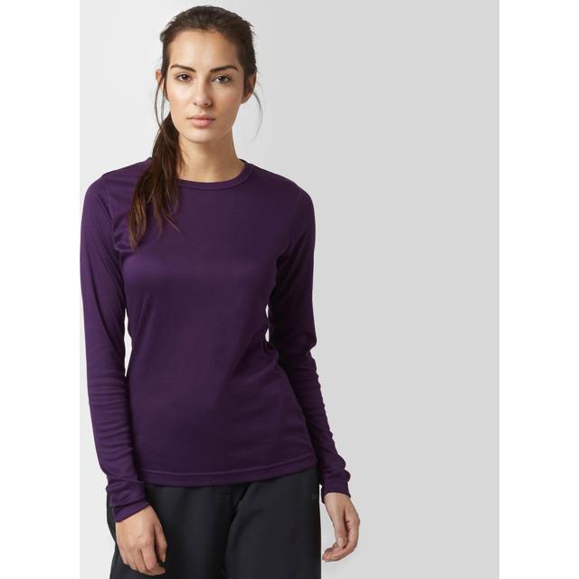 Womens Long Sleeved Thermal Crew Neck Top Purple, Purple - 8