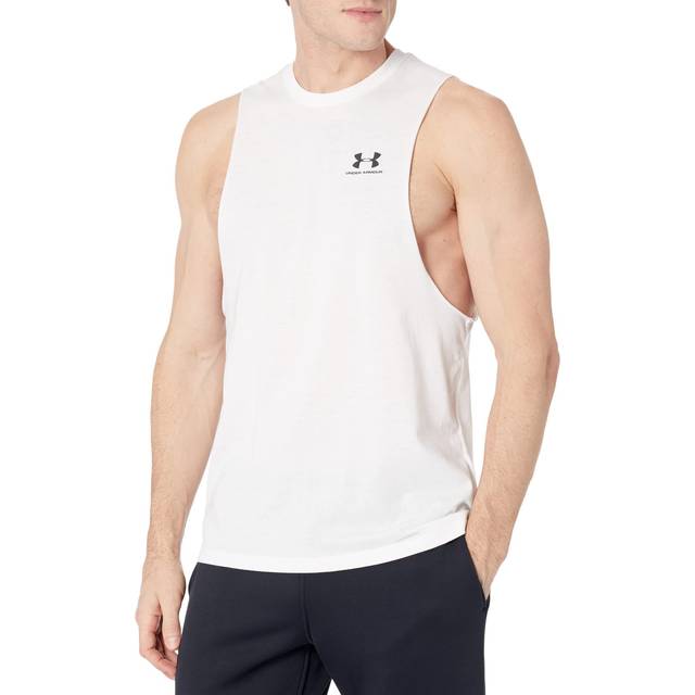 Under Armour Sportstyle Training Vest Loose Fit Crew Neck Men Tops White 1329286-101 XXL