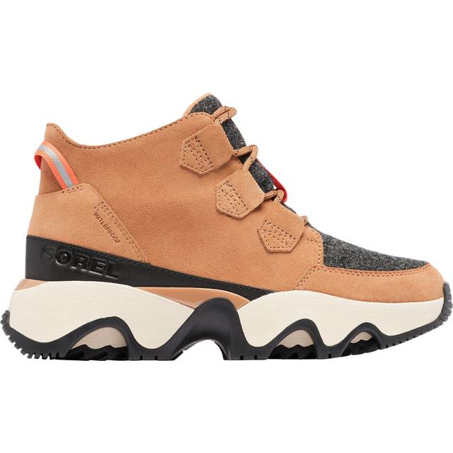 SOREL Kinetic Impact Caribou Tawny Buff Black Waterproof Trainers Size: 7, Colour: Tan Suede