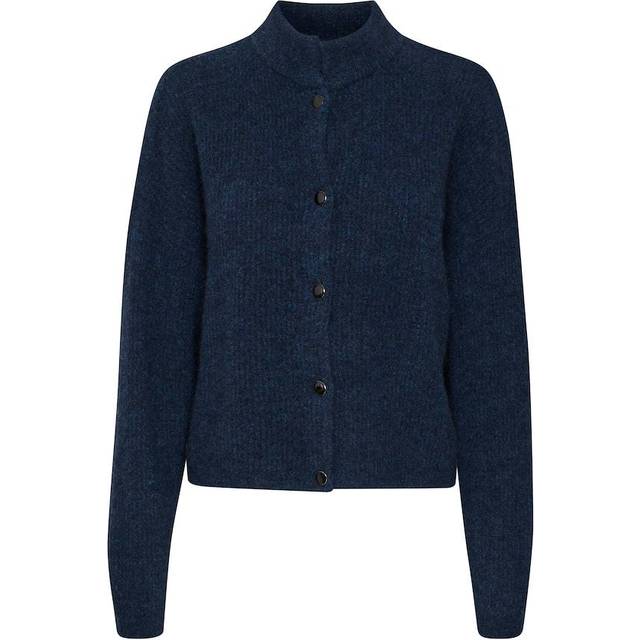 Gestuz, Cardigans, female, Blue, L, Soft Knit Cardigan with Buttons