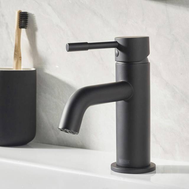Mila Mono Basin Mixer with Waste - Black (4.92cm)