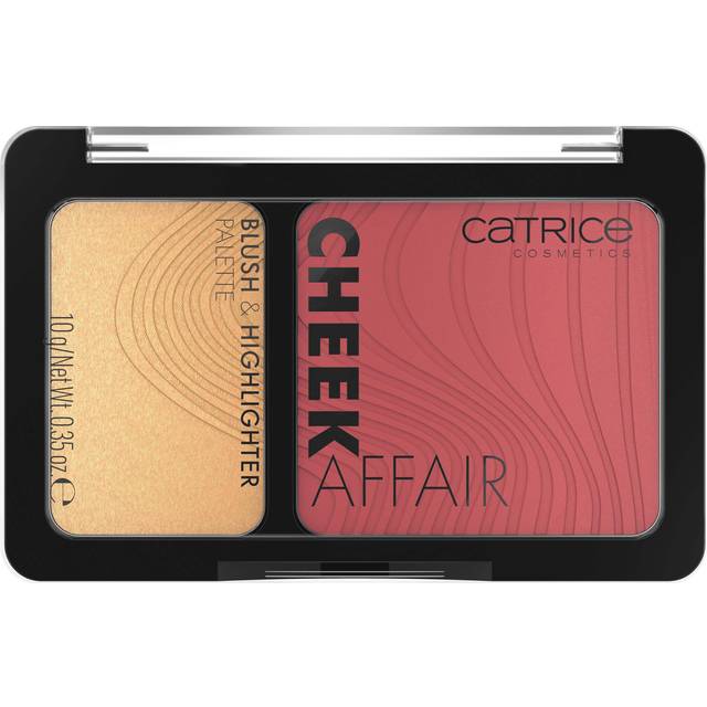 Catrice Cheek Affair Rougepalett, nr 020, röd, 2 röda toner, omedelbart resultat, strålande, skimrande, vegansk, utan parfym, utan alkohol, utan parabener, 1-pack (10 g)