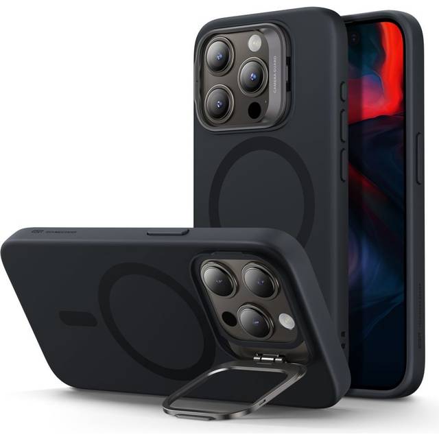 for iPhone 15 Pro Case, MagSafe Silicone Case with Stand, Military-Grade Protection, Built-In Camera Stash Stand,