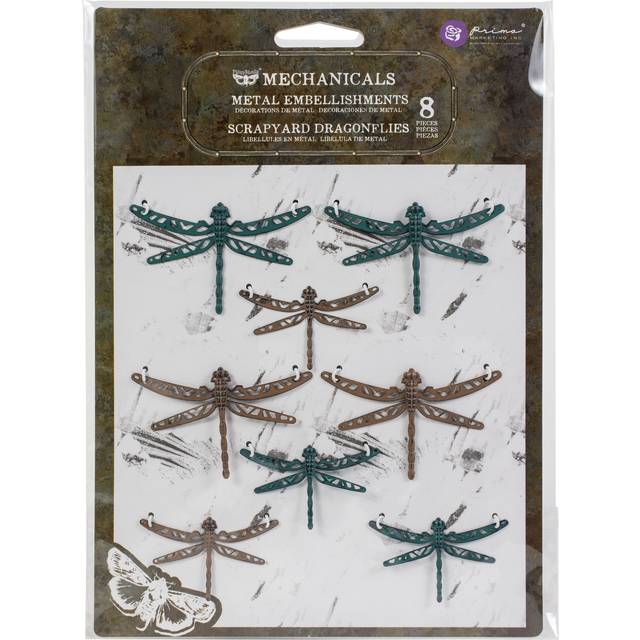 Finnabair Mechanicals Metal Embellishments-Scrapyard Dragonflies, 8/Pkg 968526