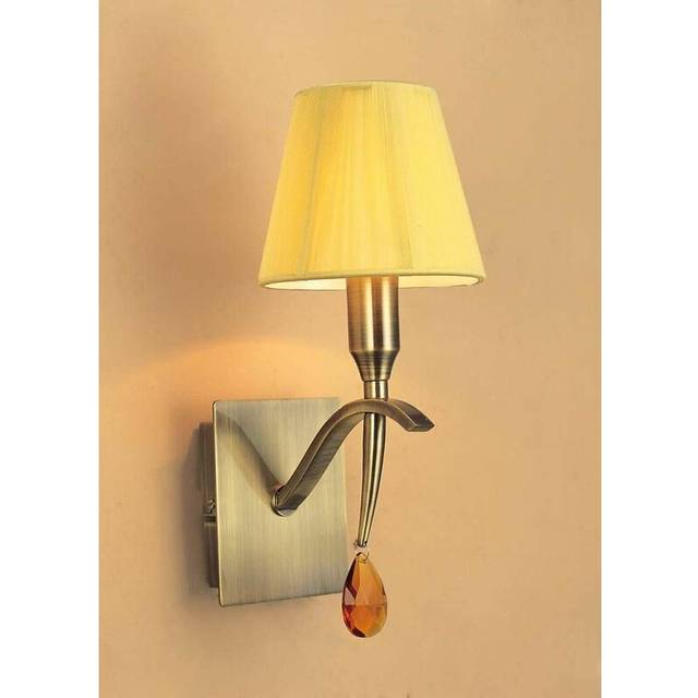 Mantra M0347AB/S Siena Wall Lamp Switched 1 Light E14 Antique Brass Am