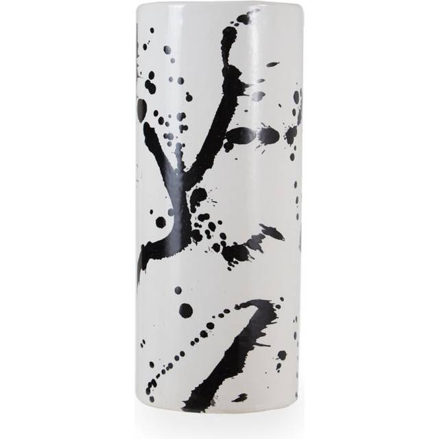 Contemporary Small Black And White Ceramic Vase, Durable Pottery Vase, Easily Maintained Vase For Flowers - One Size