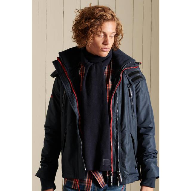Superdry Knitted Logo Scarf Eclipse Navy Grit