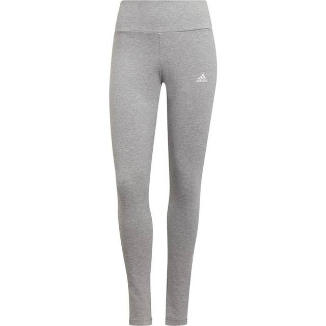 adidas Women's Loungewear Essentials High-Waisted Logo Leggings  Medium Grey Heather/White  Small
