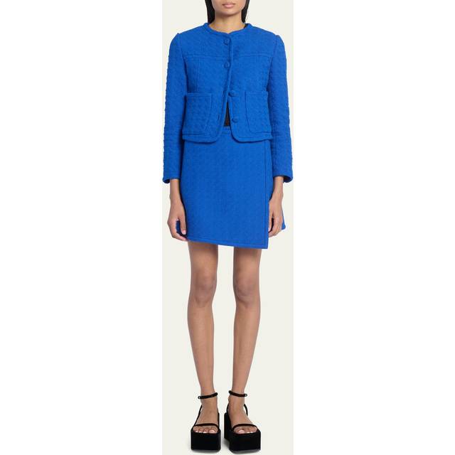 Proenza Schouler White Label cropped tweed jacket - blue (UK 8)